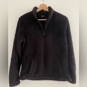 Black Half-Zip Fleece Pullover – George – Size S